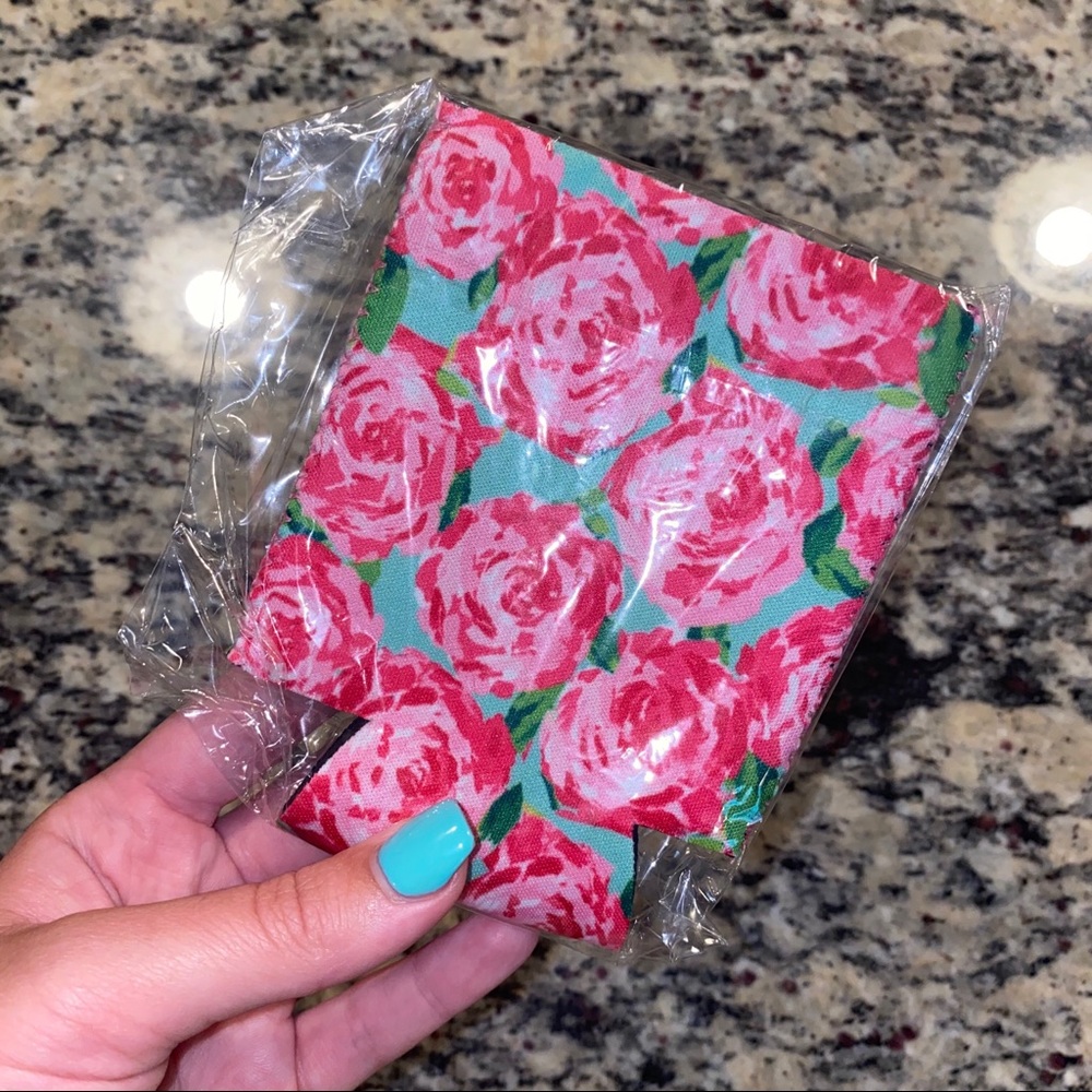 Close out! Set of six can Koozies roses